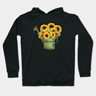 Sunflower Flora Minimalist Positive Vintage Retro Japanese Hoodie